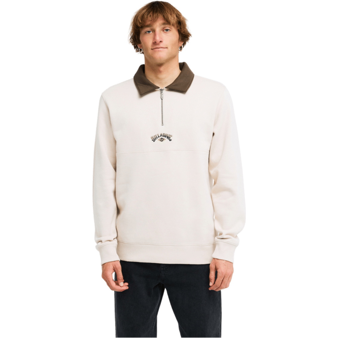 2026 Billabong Mens Winton Half Zip Fleece EBYFT00181 - Oatmeal